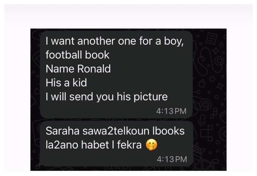 Customer ordering a second football book