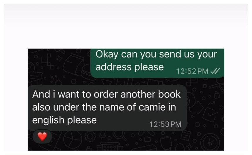 Customer ordering another book in English