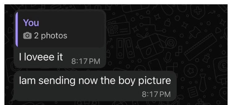 Customer message: I loveee it